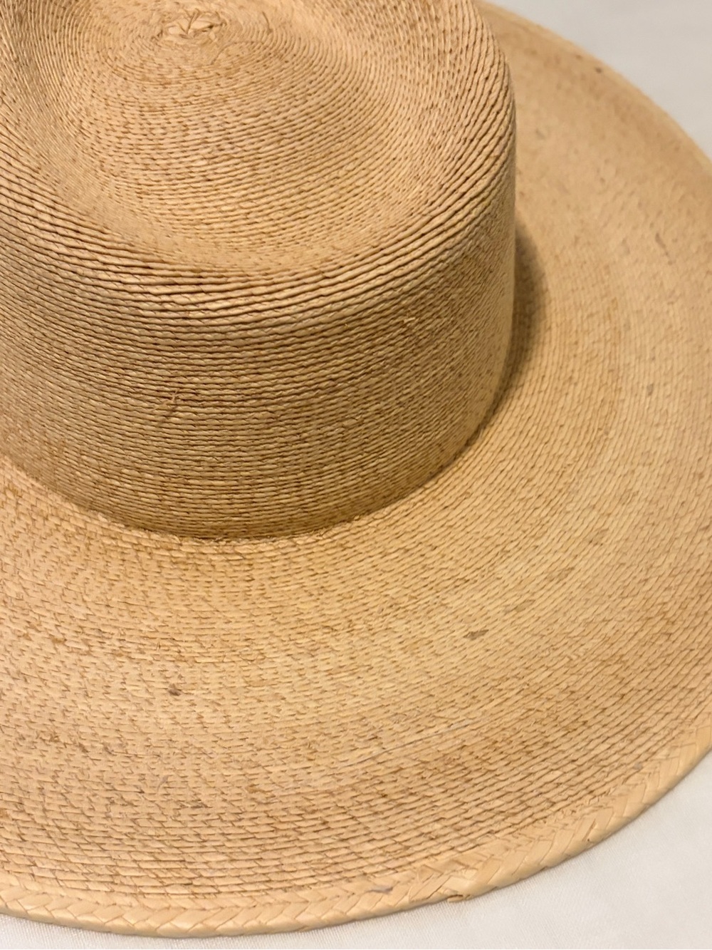 Handwoven Wide-Brim Straw Sun Hat - Natural Tan Haus of Trade Size Large - Picture 5 of 13